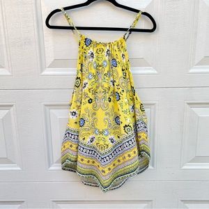 NOBO high low camisole top 100% Rayon XXL/2XG (19) yellow floral adjustable